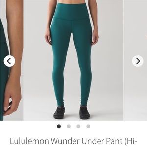 Lululemon wunder under high rise 25” forage teal
